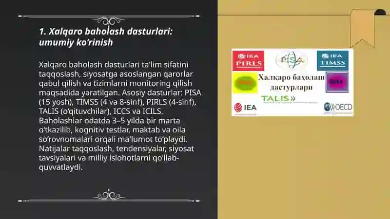 Xalqaro baholash dasturlari 3