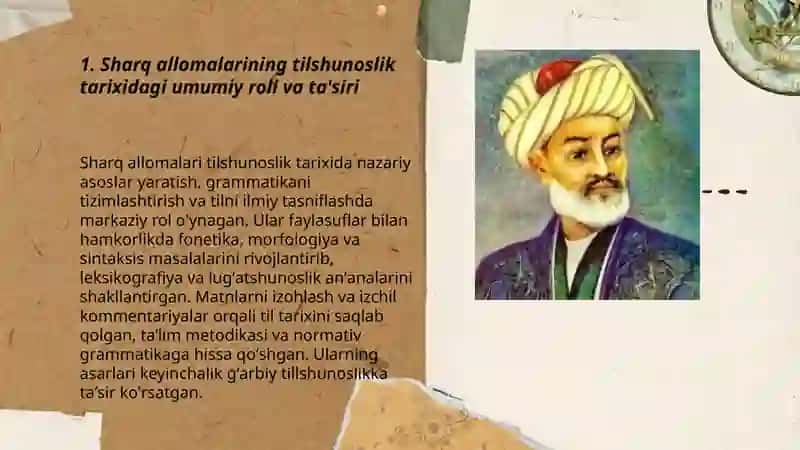 Tilshunoslikning rivojlanishida Sharq allomalarining lingvistik qarashlari 3