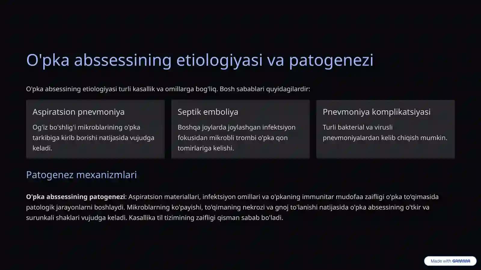 O'pkada bo'shliq sindromi 3