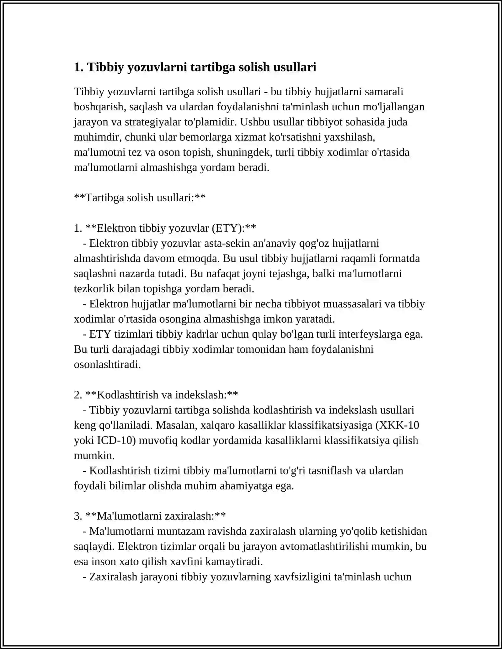 TIBBIY YOZUVLARNI TAHLIL QILISH VA BOSHQARISH 3