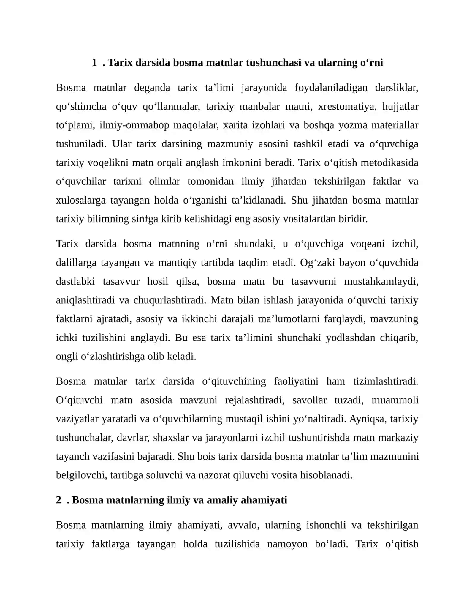 Tarix darsida bosma matnlar va ularning ilmiy, amaliy hamda uslubiy jihatdan ahamiyati 3