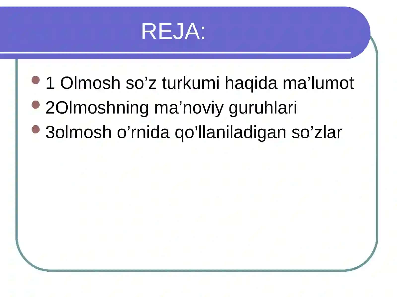 Olmosh So'z Turkumi Haqida Ma'lumot 3