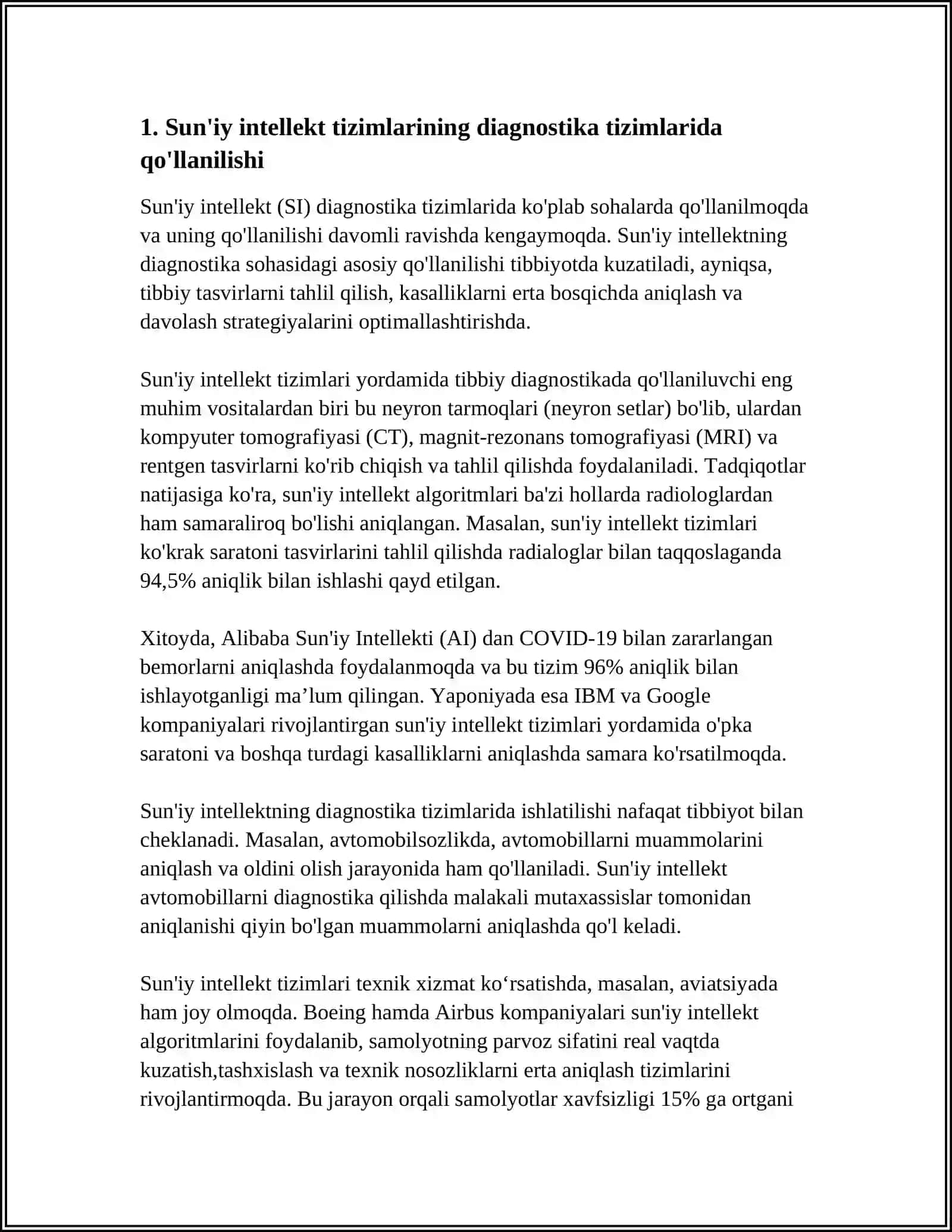 DIAGNOSTIKA TIZIMLARI UCHUN SUN'IY INTELLEKT 3
