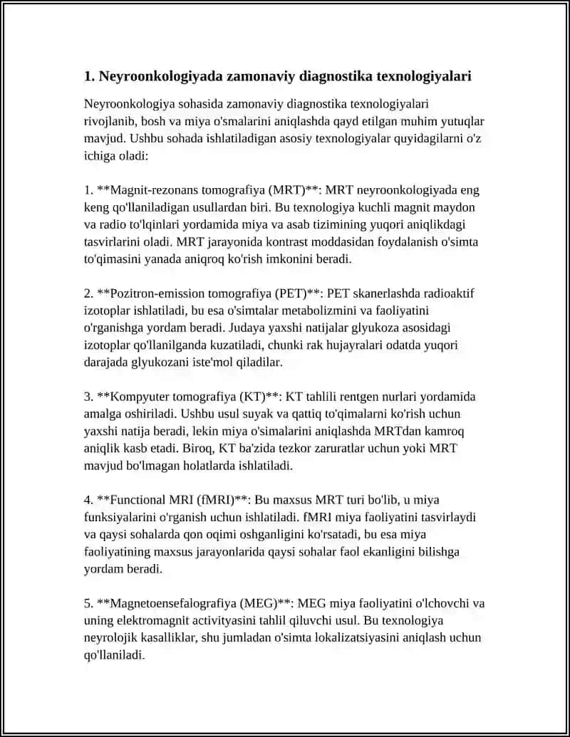 2. NEYROONKOLOGIYA. DIAGNOSTIKA VA DAVOLASH USULLARI. 3