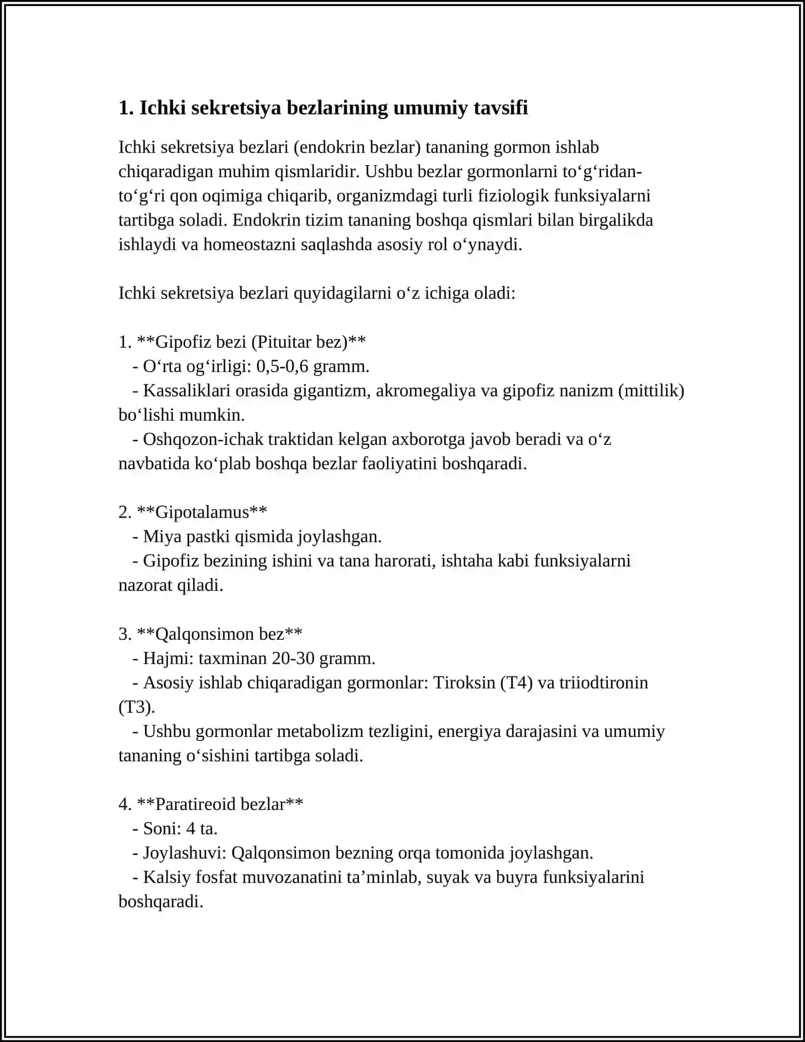 Ichki Sekretsiya Bezlari va Ularning Garmonlari 3