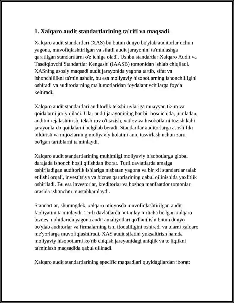 XALQARO AUDIT STANDARTLARINING MOHIYATI VA AHAMIYATI 3