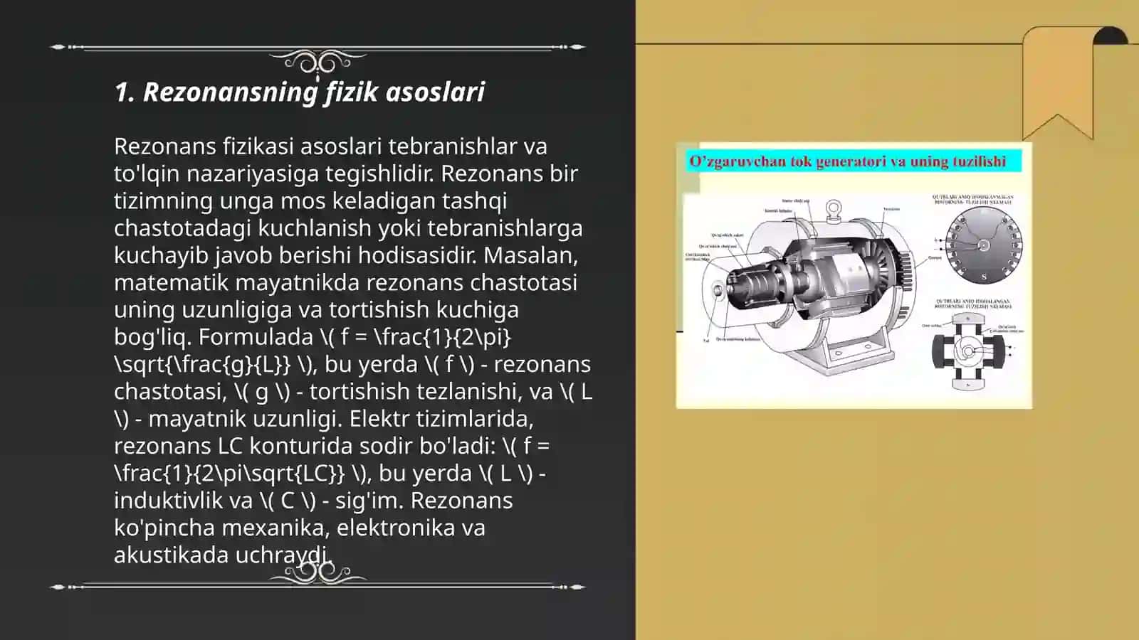 Oʻzgaruvchan toʻk zanjirdagi rezonans hodisasi 3