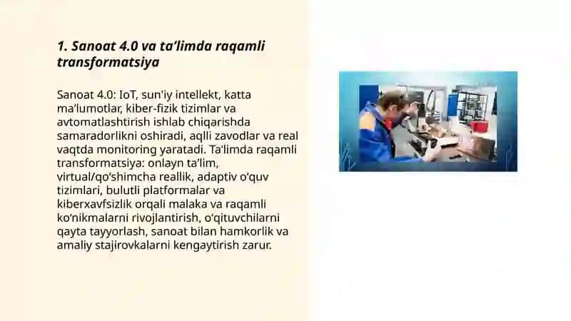 Sanoat 4.0 va taʼlimda raqamli transformatsiya 3
