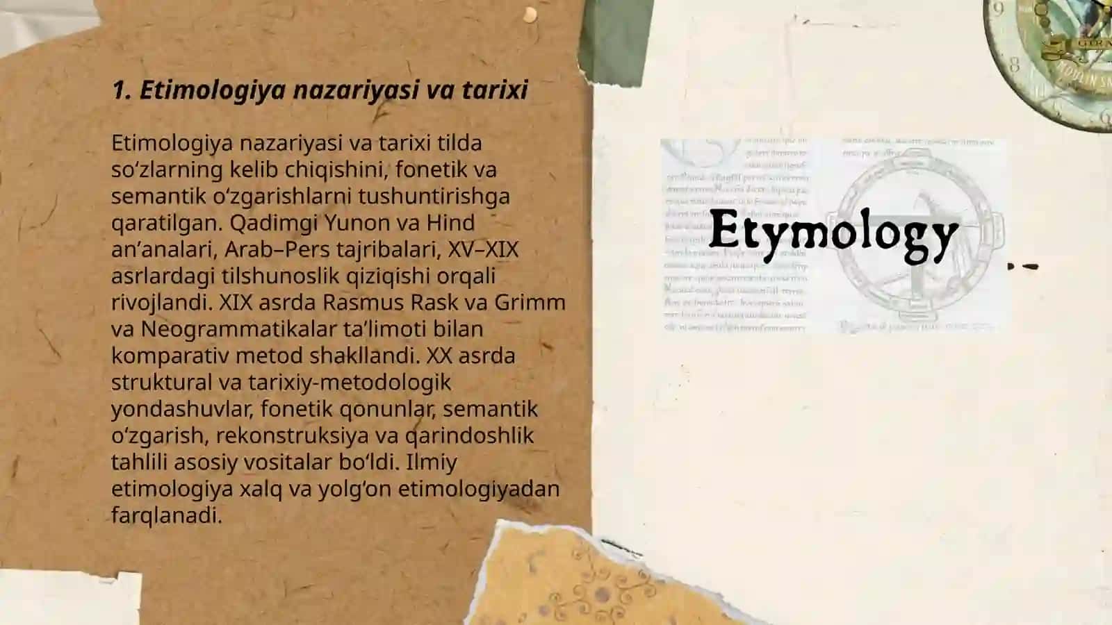 Etimologiya: Ilmiy, xalq va "yolģon" 3