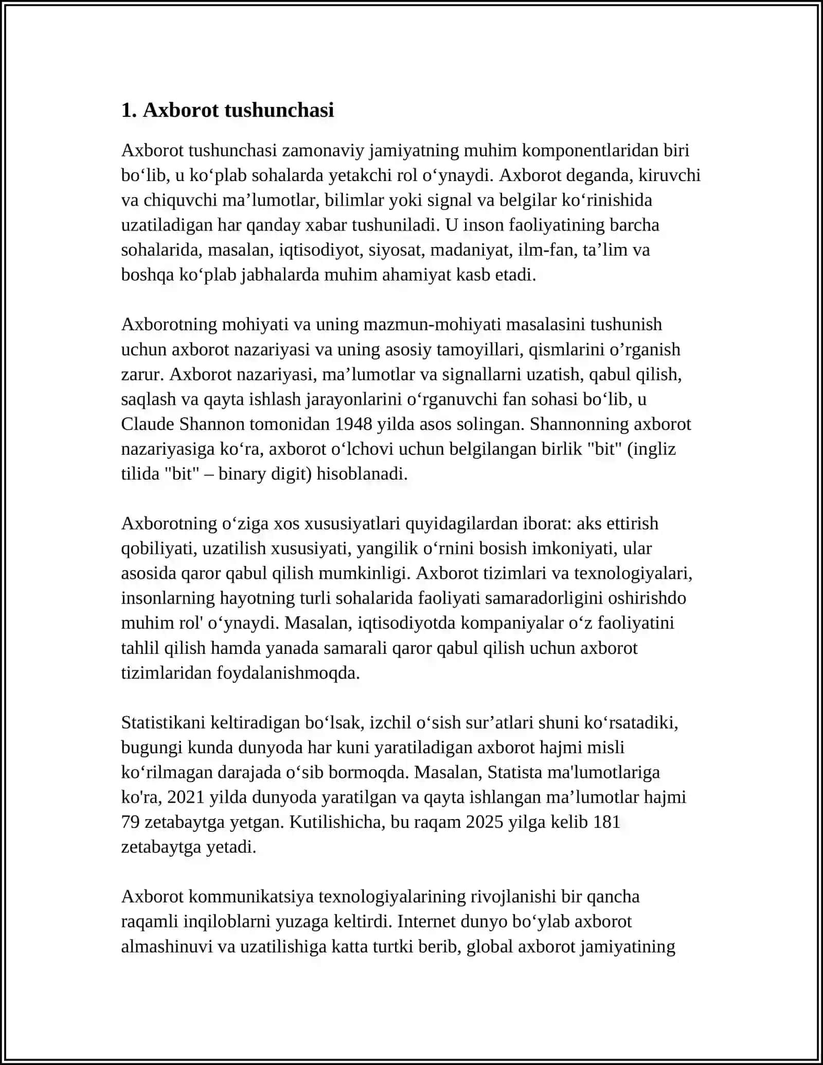 TILNING AXBOROTNI TO‘PLASH VA UZATISH VAZIFASI. SO‘Z, TUSHUNCHA, "KONSEPT" TAVSIFI. NUTQ-MURAKKAB MEXANIZM SIFATIDA 3