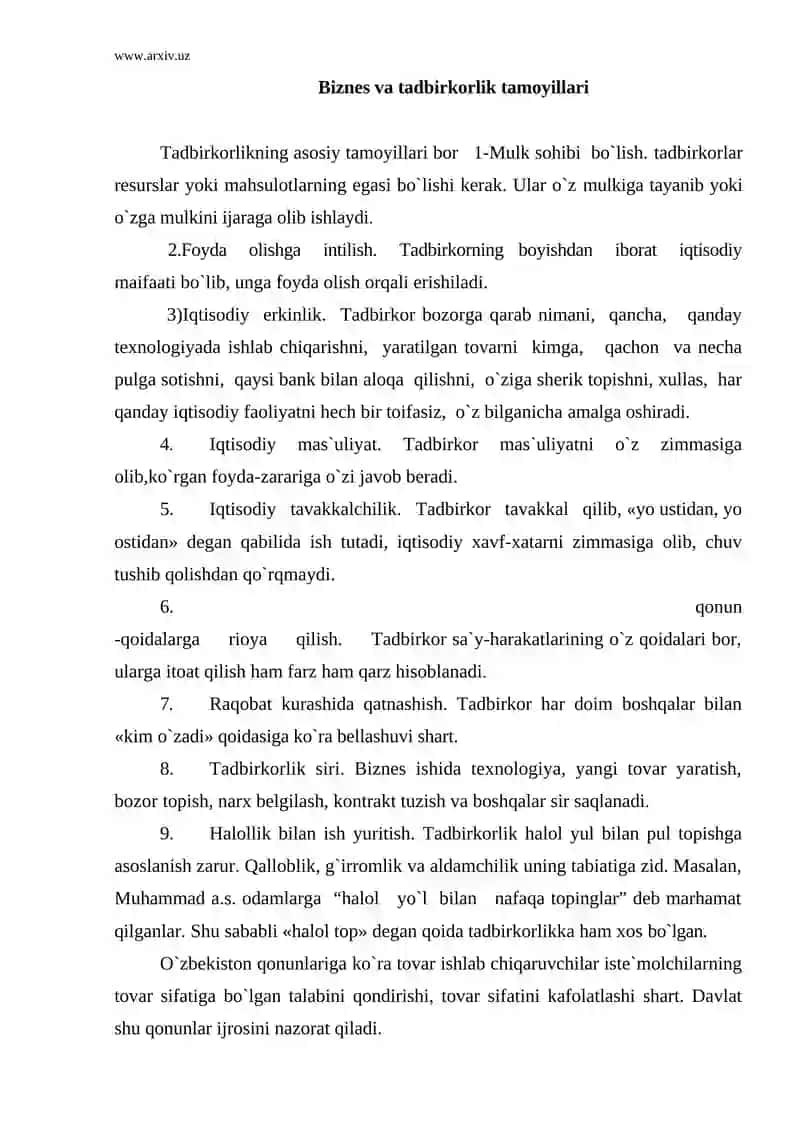 Tadbirkorlik va biznes 3