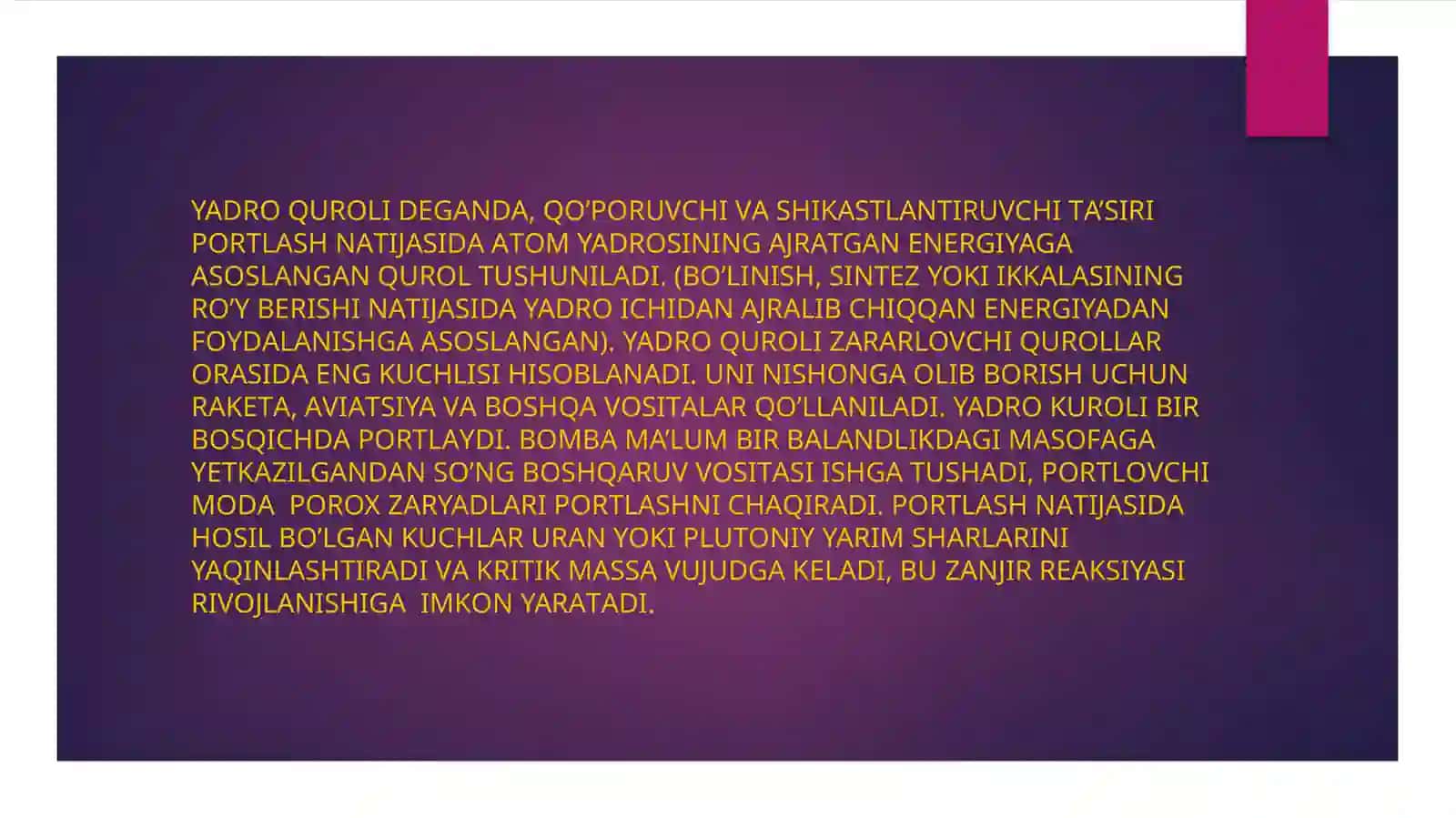 Ommaviy qirg'in qurollarining tasnifi 3