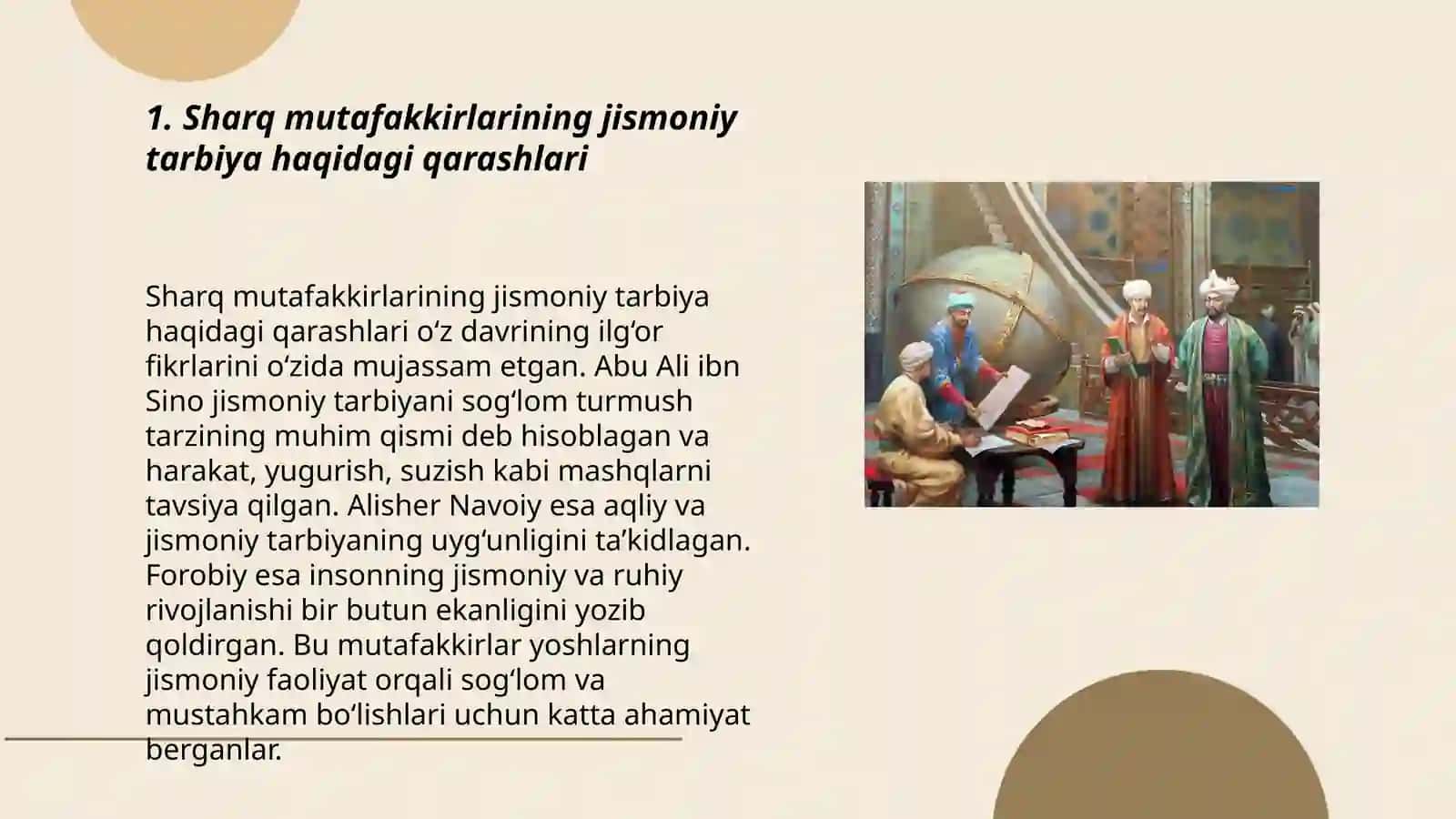 Sharq mutafakkirlarining asarlarida jismoniy tarbiya masalasining yoritilishi 3