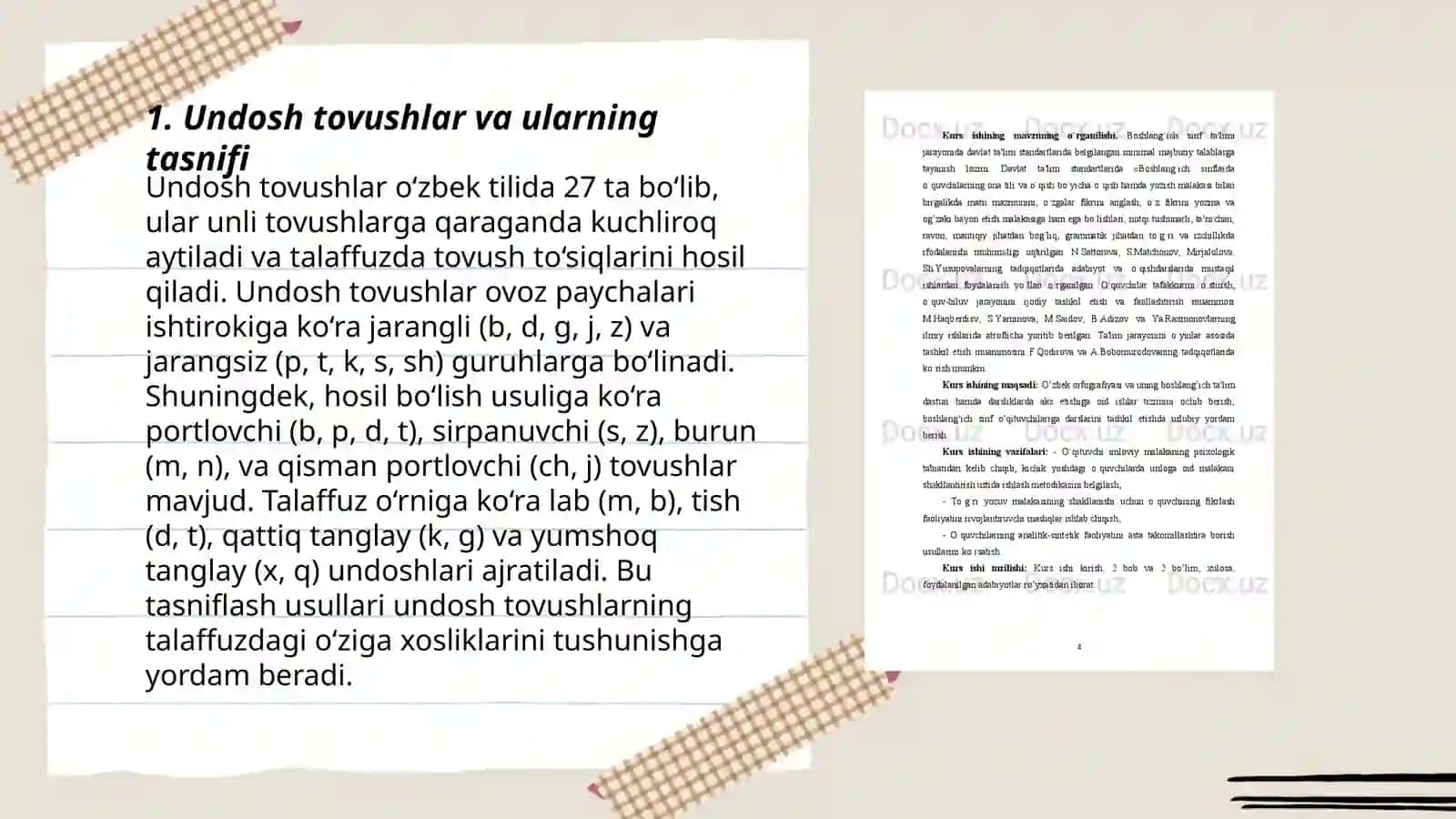 Undosh tovushlarni o'rganishda orfografik mashqlarni tashkil etish 3