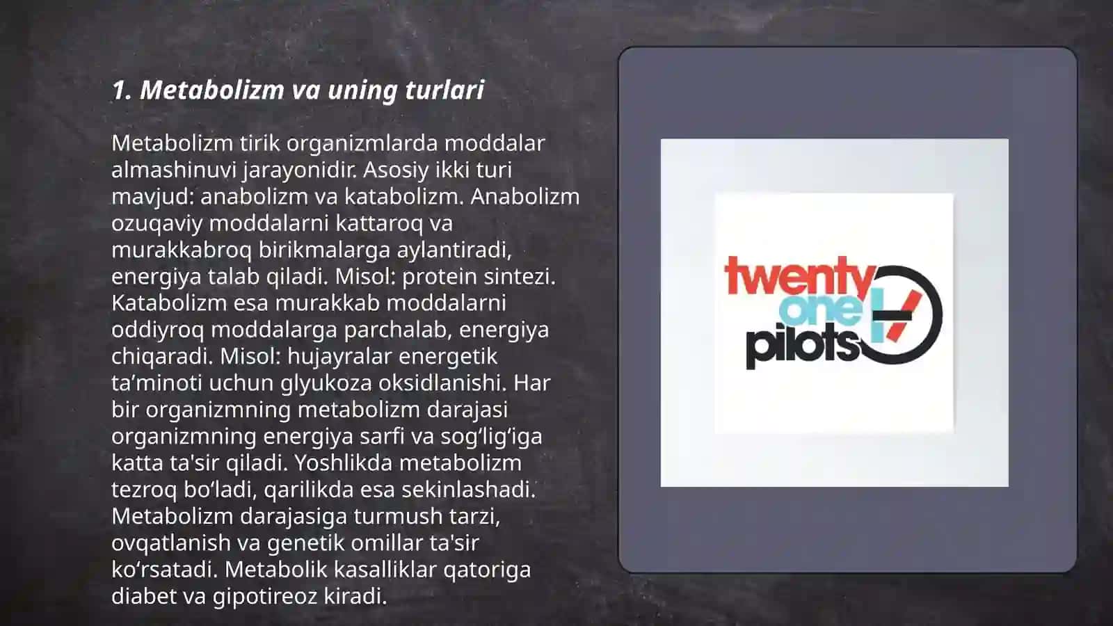 Metabolonika(tirik hujayralarda sodir boladigan jarayonlarga xos noyab kimyoviy,,barmoq izlari"ni tizimli òrganish.)faning asoslari 3