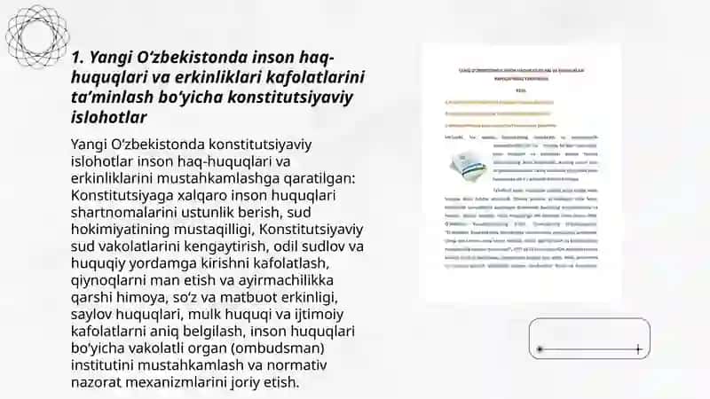Yangi O‘zbekistonda inson haq-huquqlari va erkinliklari kafolatining yaratilishi 3