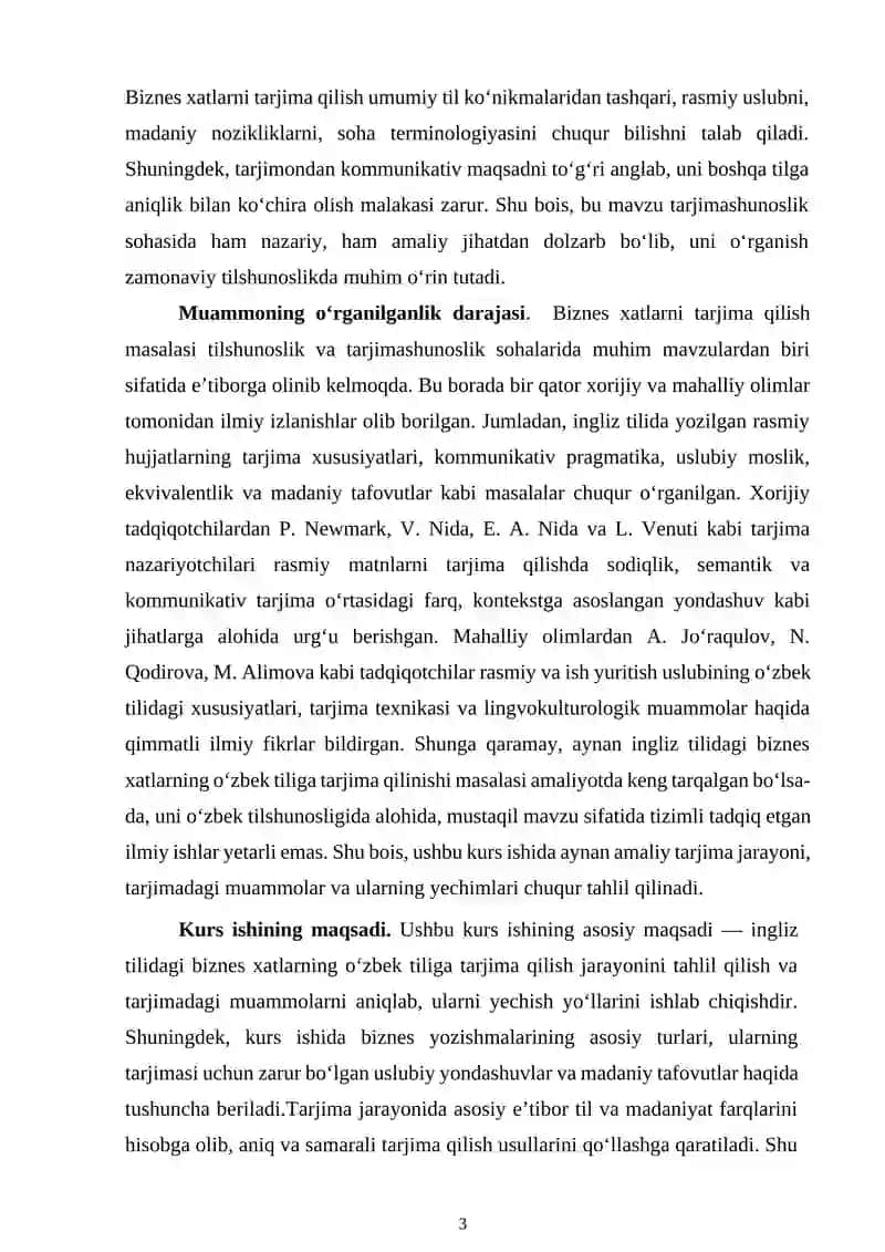 TRANSLATION OF BUSINESS LETTERS 3