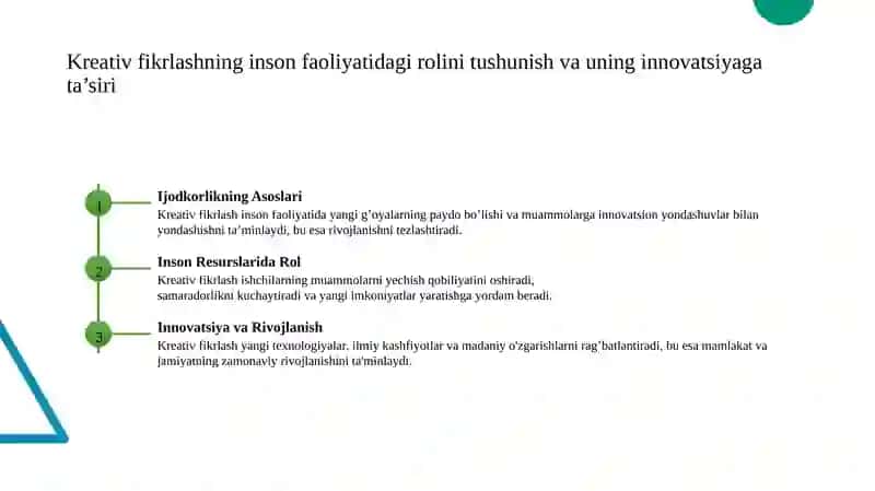 Kreativ fikrlashning inson faoliyatidagi ahamiyati va uning dolzarbligi 3