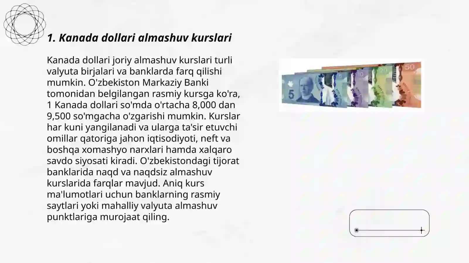 Kanada Dollari barqarorligi 3