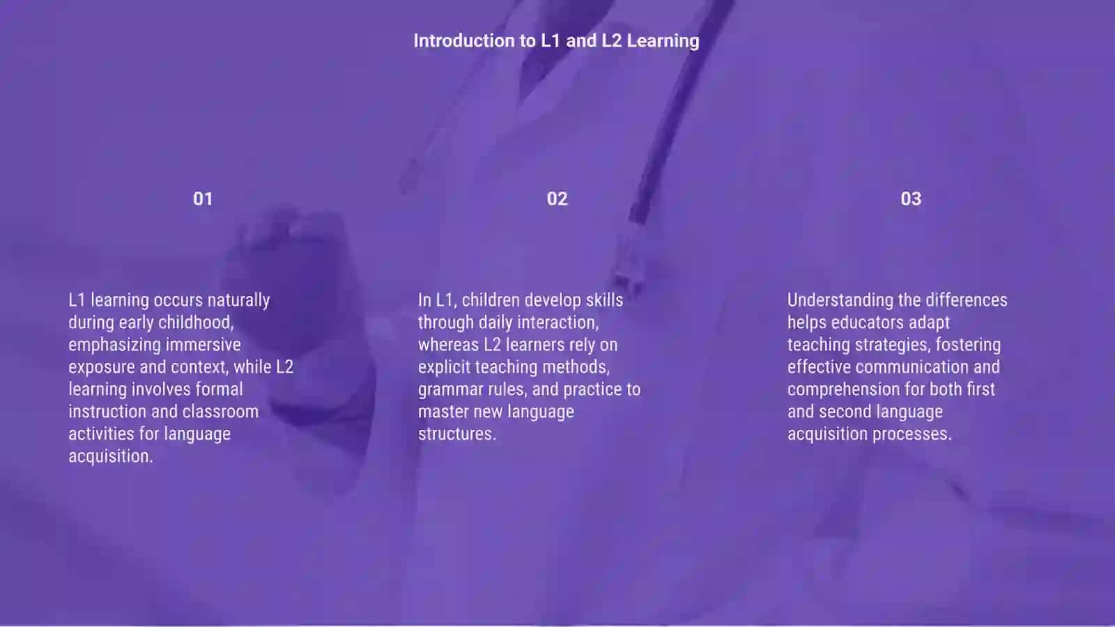 Comparision of L1 and L2 learning processes in the classroom 3