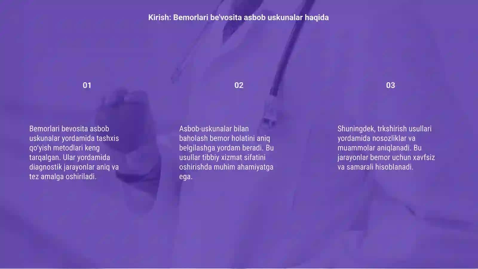 Bemorlari be'vosita asbob uskunalarish yordamida trkshirish usullaro 3