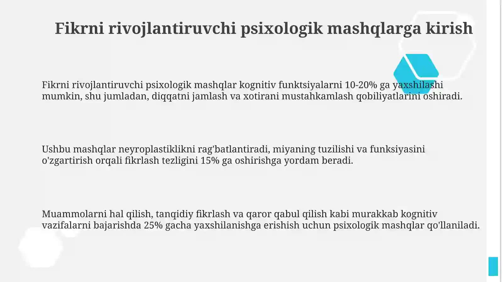 Fikrni rivojlantiruvchi psixologik mashqlar 3