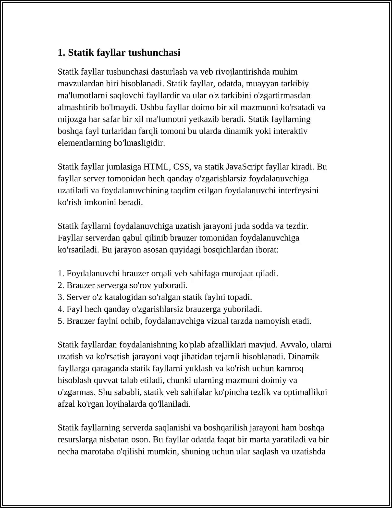 STATIK FAYLLAR BILAN ISHLASH 3
