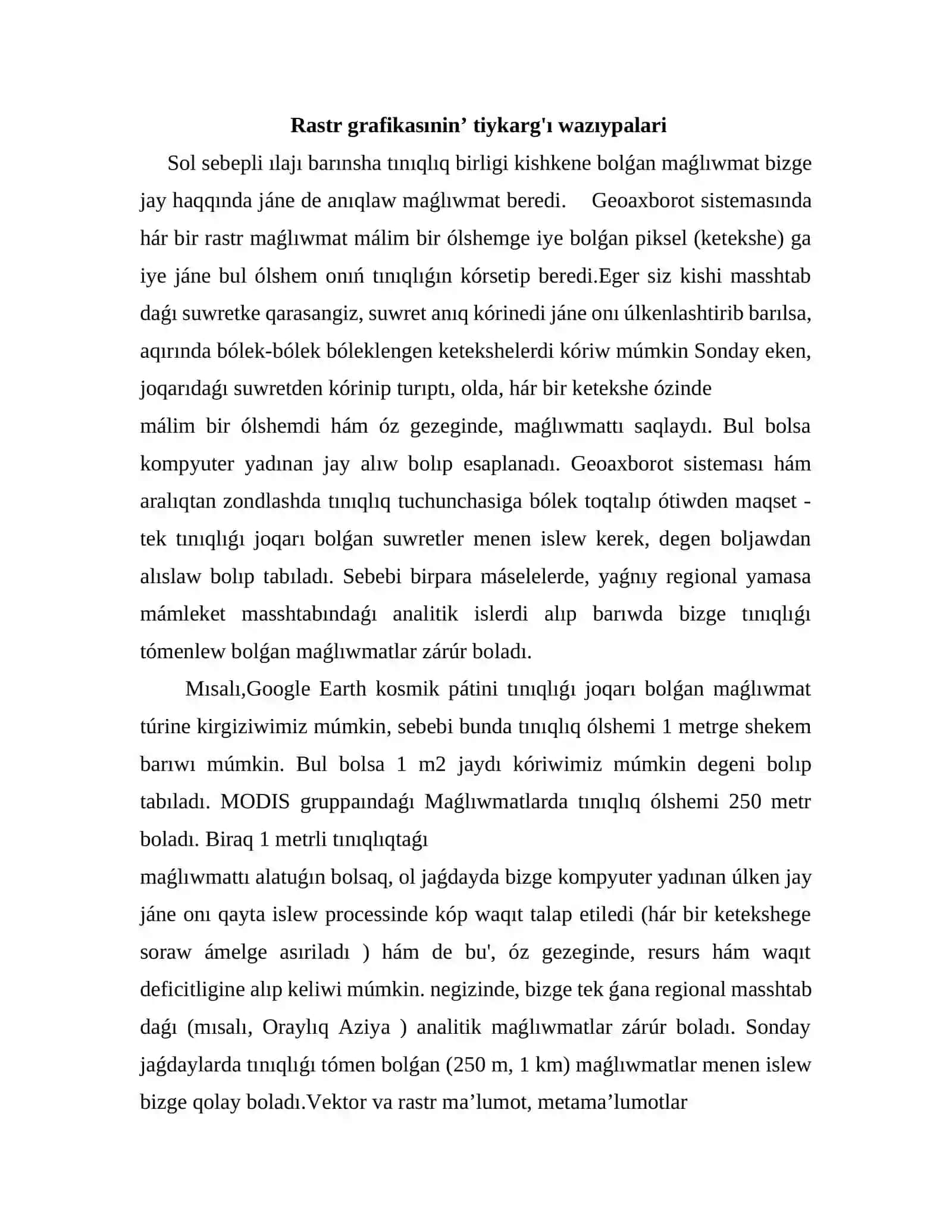 Rastr grafikasının’ tiykarg'ı wazıypalari 3