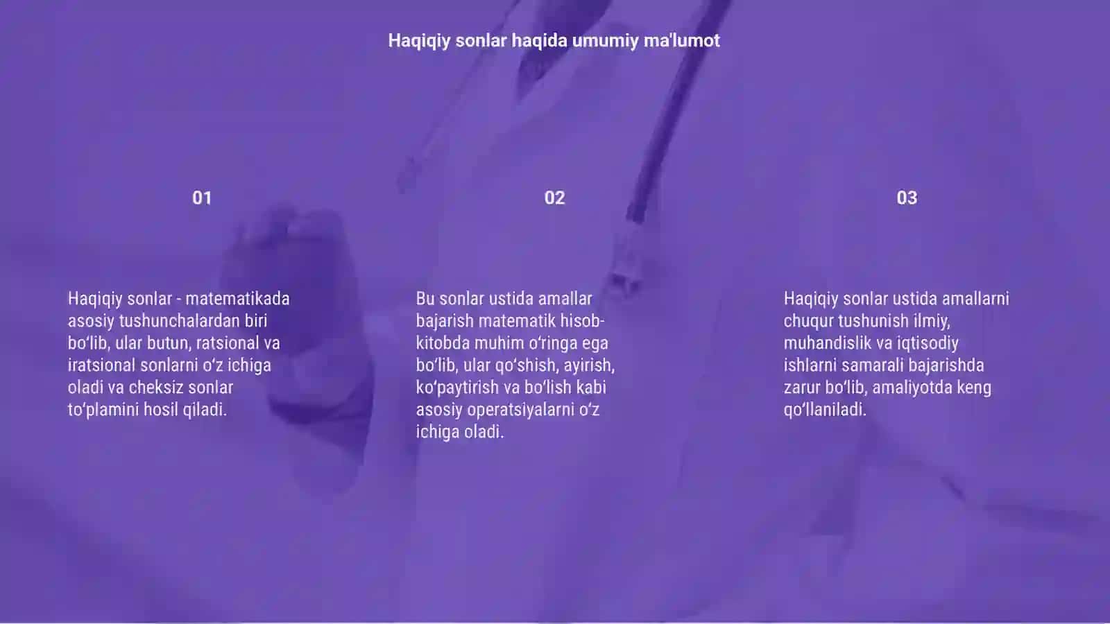 Haqiqiy sonlar ustida amallar 3