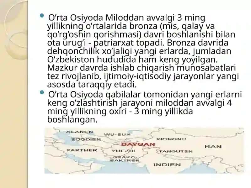 O‘rta Osiyo hududlarida antik davlatlar (Salavkiylar, Yunon-Baqtriya, Davan, Kushon va Qang‘)ning tashkil topishi va ularning ijtimoiy-iqtisodiy hayoti 3