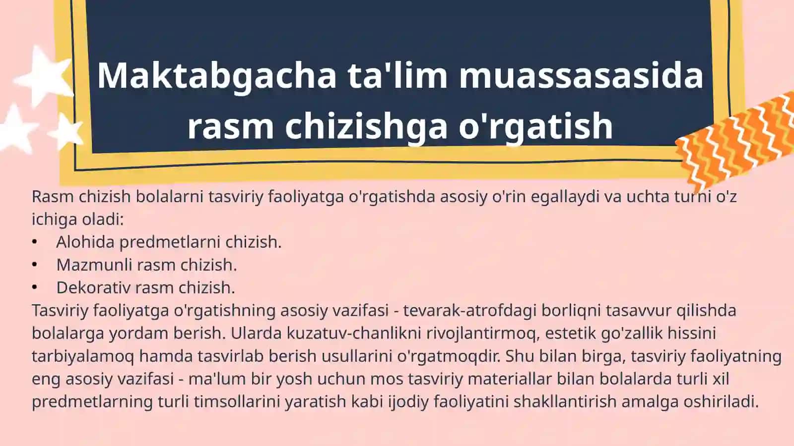 Maktabgacha ta’lim tashkilotlarining kichik guruh yoshidagi bolalarini rasm chizishga o`rgatish 3