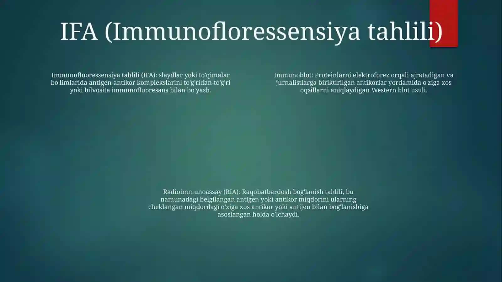 Immunoblot, Ifa, Radioimmun Reaksiyalarning Yuqumli Kasalliklar Tashhisida QoʻLlanilishi, QoʻYish Texnikasi 3