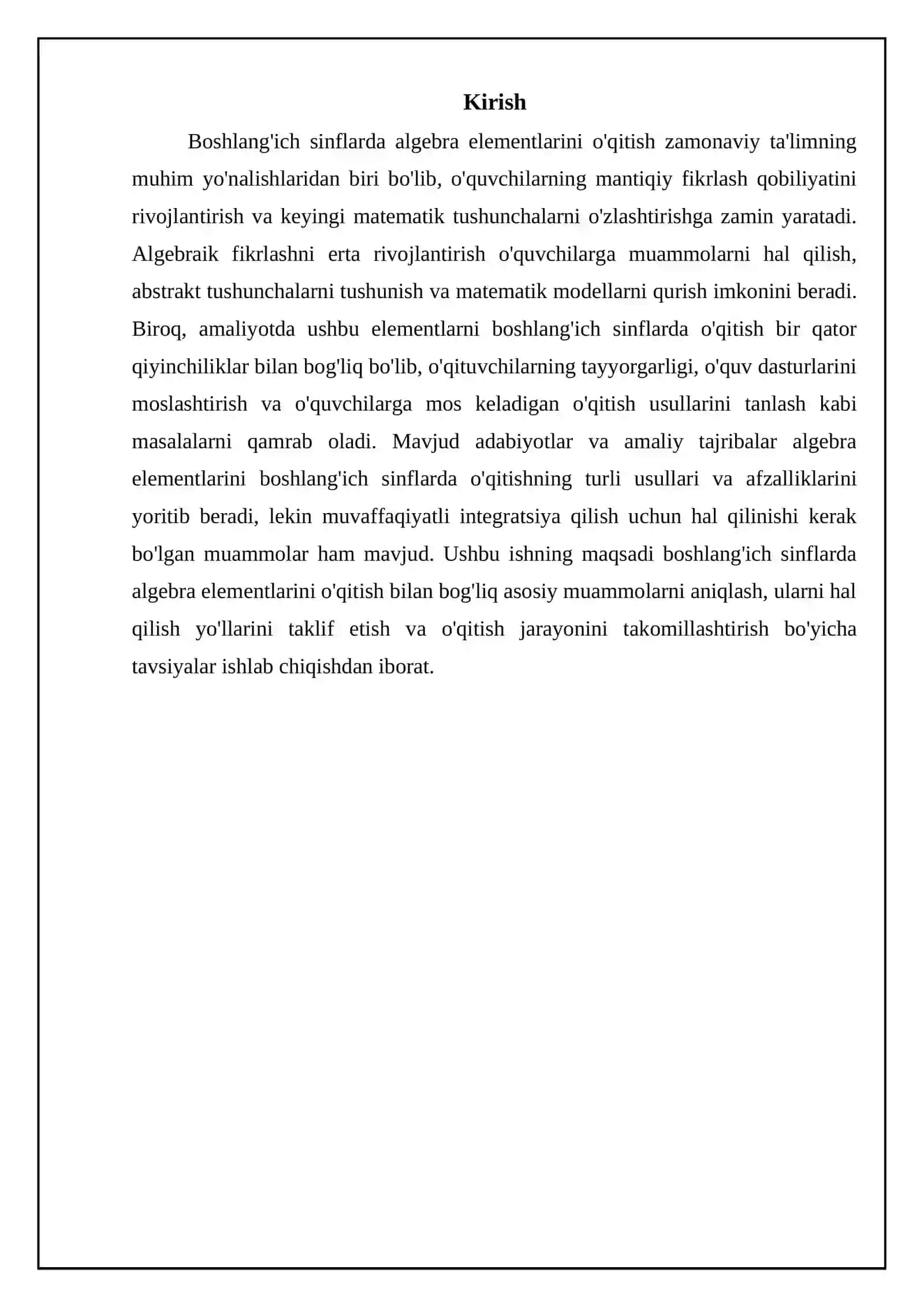 Boshlangich sinflarda algebra elementlarini o'rgatishga doir masalalar yechish 3
