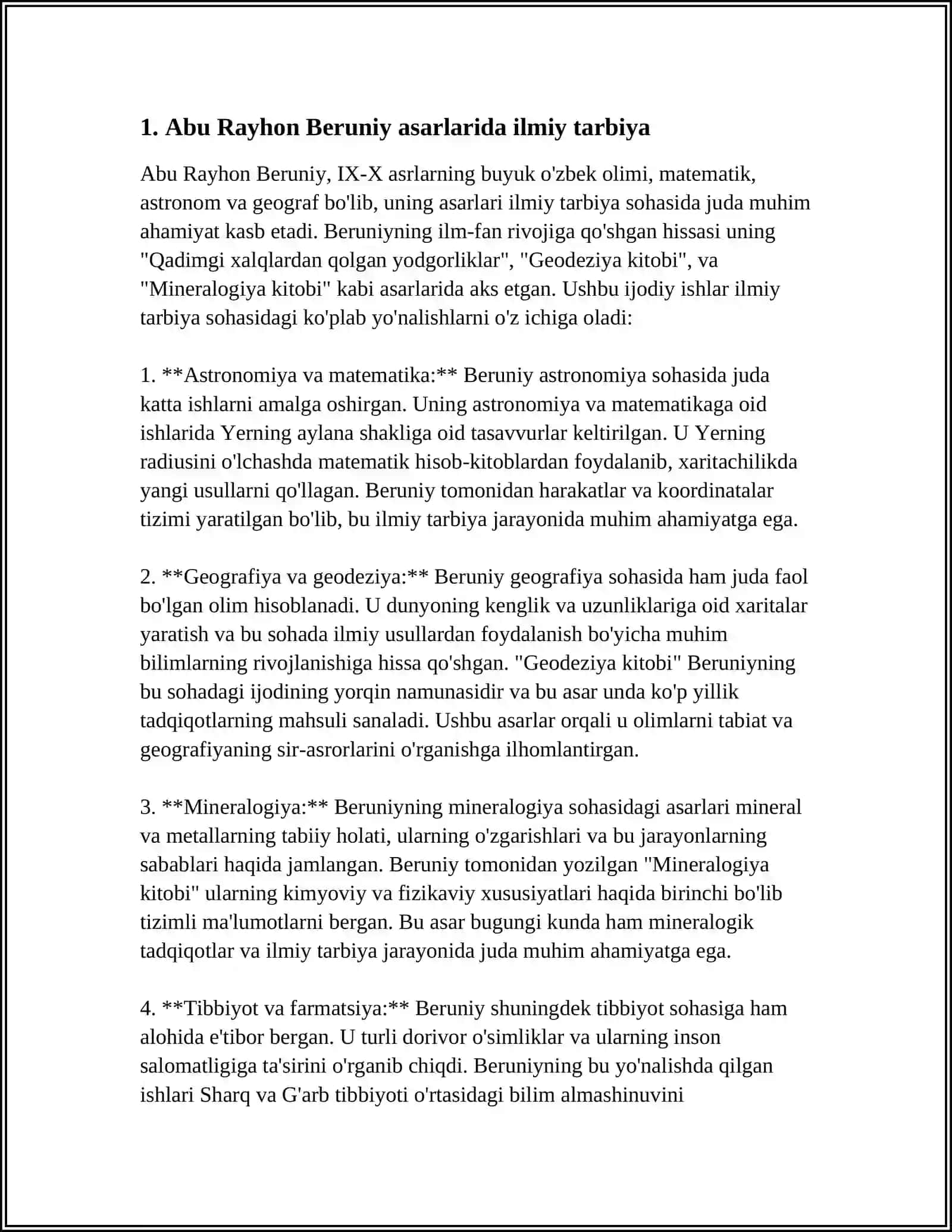 ABU RAYHON BERUNIY ASARLARINI TARBIYA HAQIDAGI ORNI 3