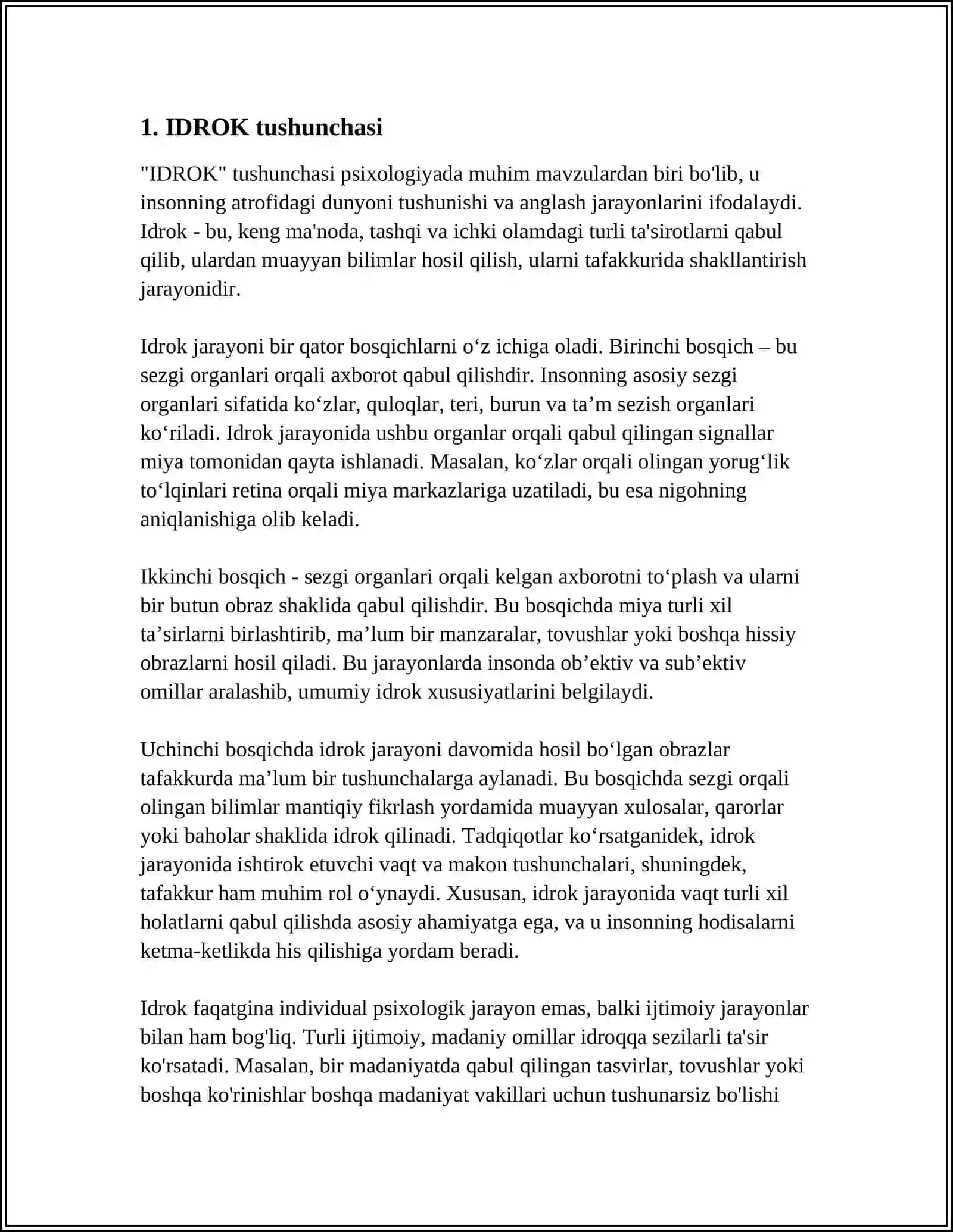 IDROK HAQIDA TUSHUNCHA VA UNING XUSUSIYATLARI 3