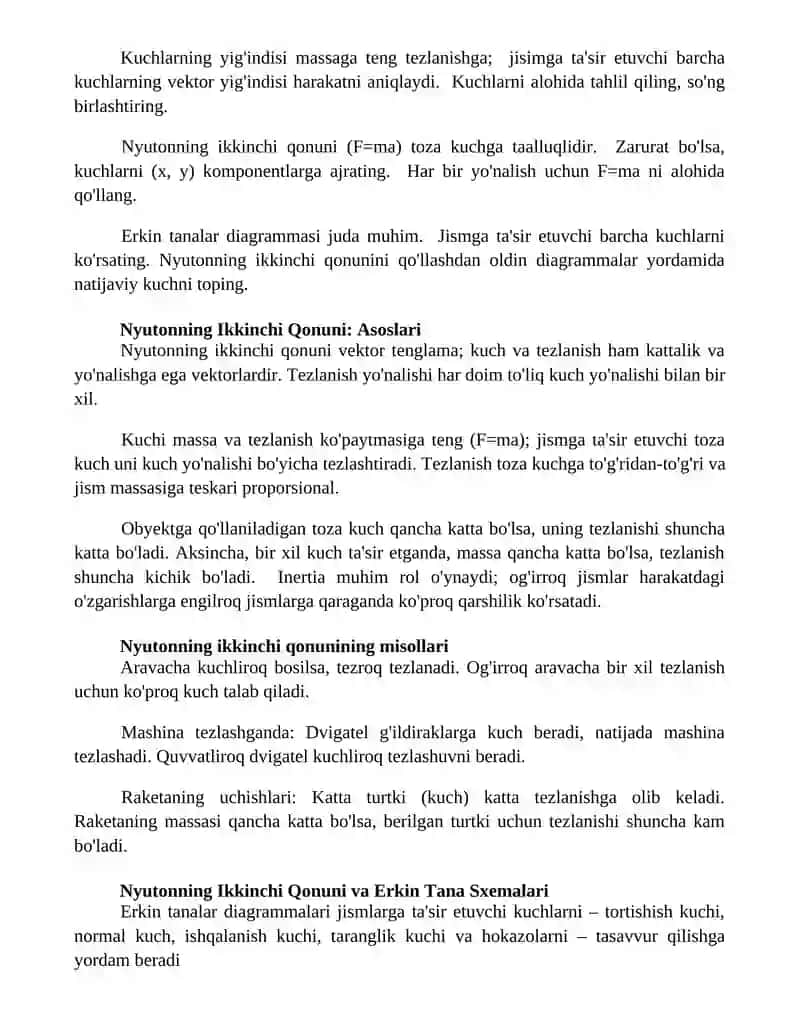 Nyutonning ikkinchi qonuni 3