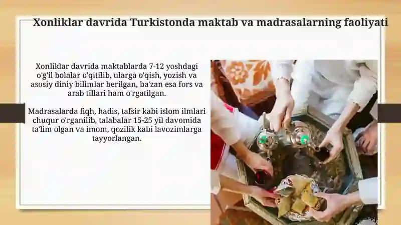 Turkistonda xonliklar davrida maktab va madrasalar faoliyati 3