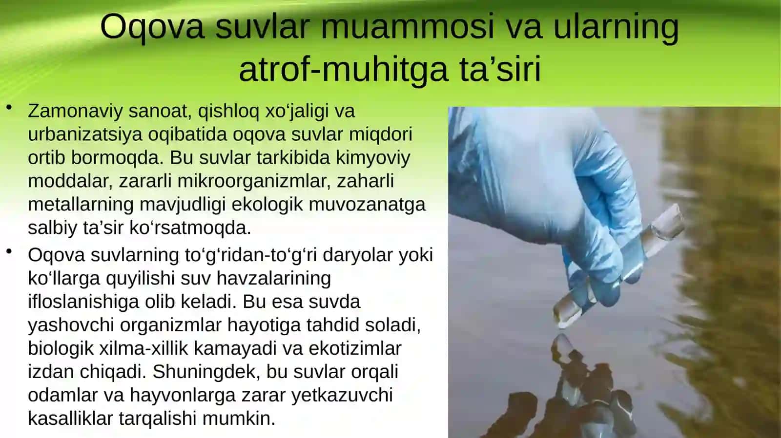Oqova suvlarni kimyoviy usul bilan tozalash 3
