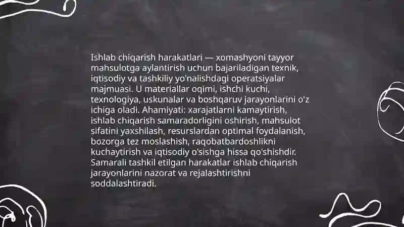 Ishlab chiqarish harakatlari va uning tarkibi 3