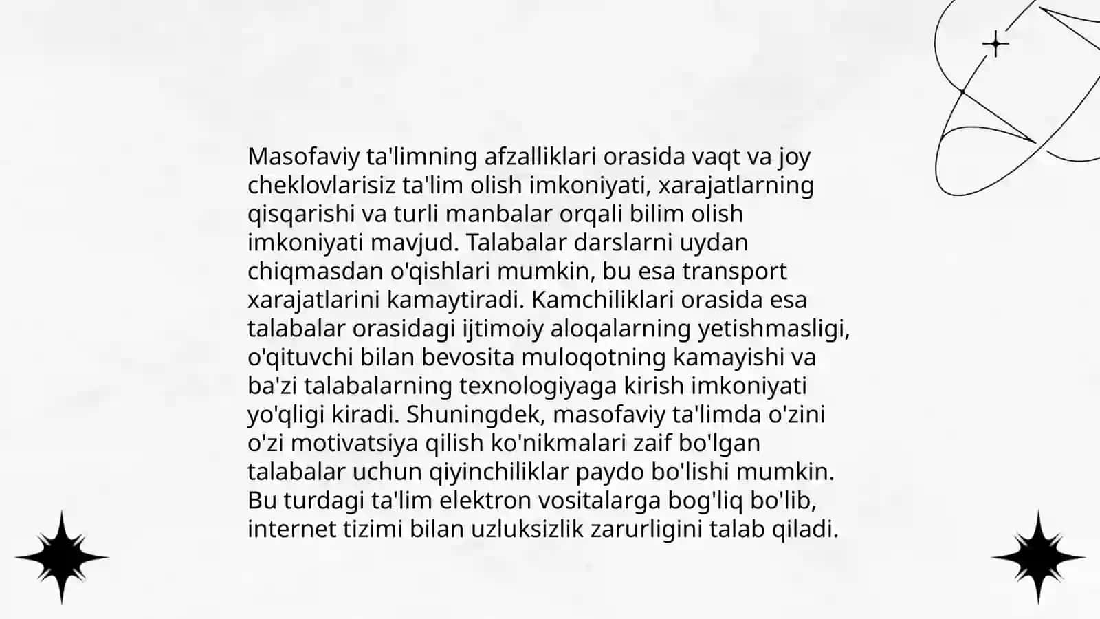 Masofaviy ta'limning afzalliklari va kamchiliklari 3