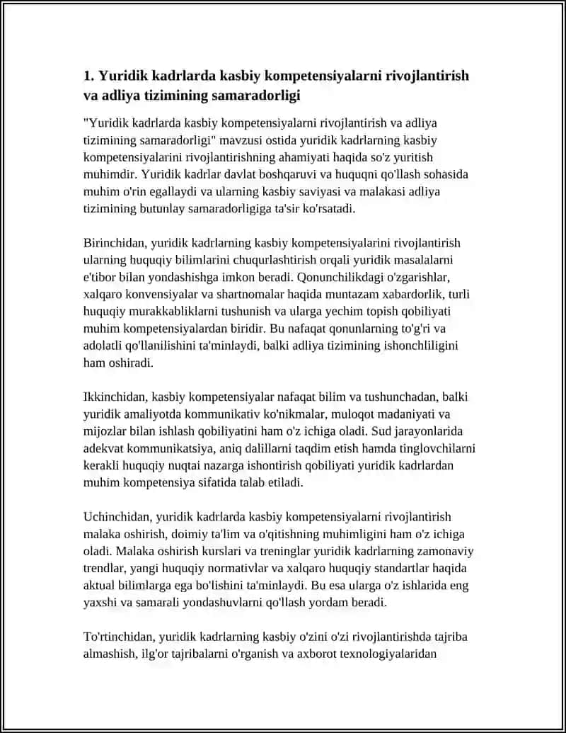Yuridik kadrlarda kasbiy kompetensiyalarni rivojlantirishning ahamiyati 3