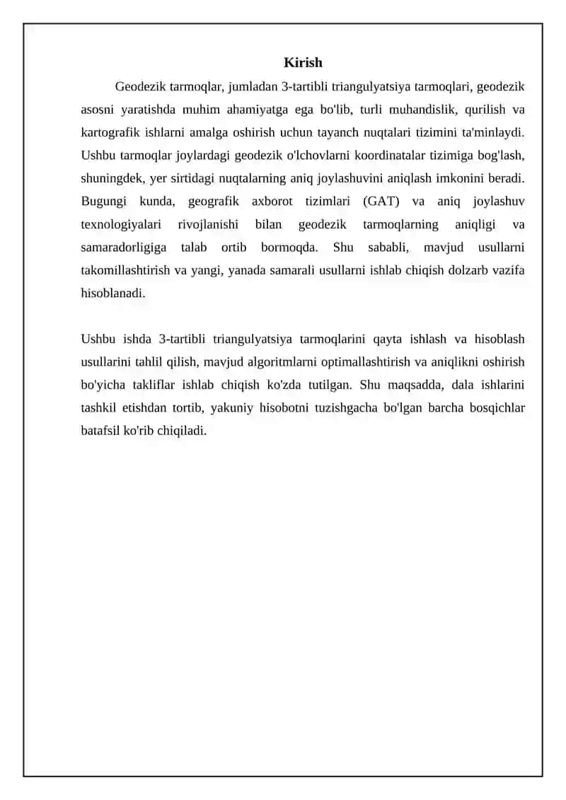 3-tartibli triangulyatsiya tarmoqlari 3