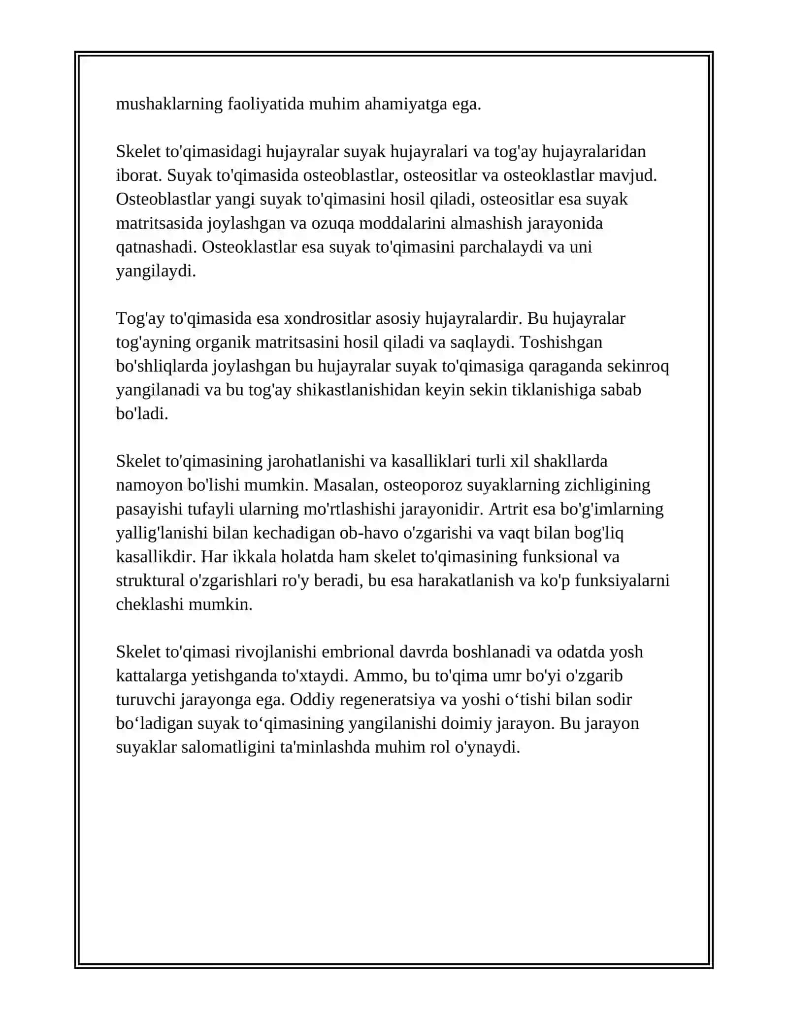 SKELET TO'QIMASI(SUYAK VA TOG'AY TO'QIMALARI) 3