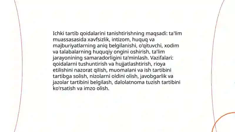 Talim tashkilotining ichki tartib qoidalari bilan tanishish hamda dalolatnoma tuzulishi 3
