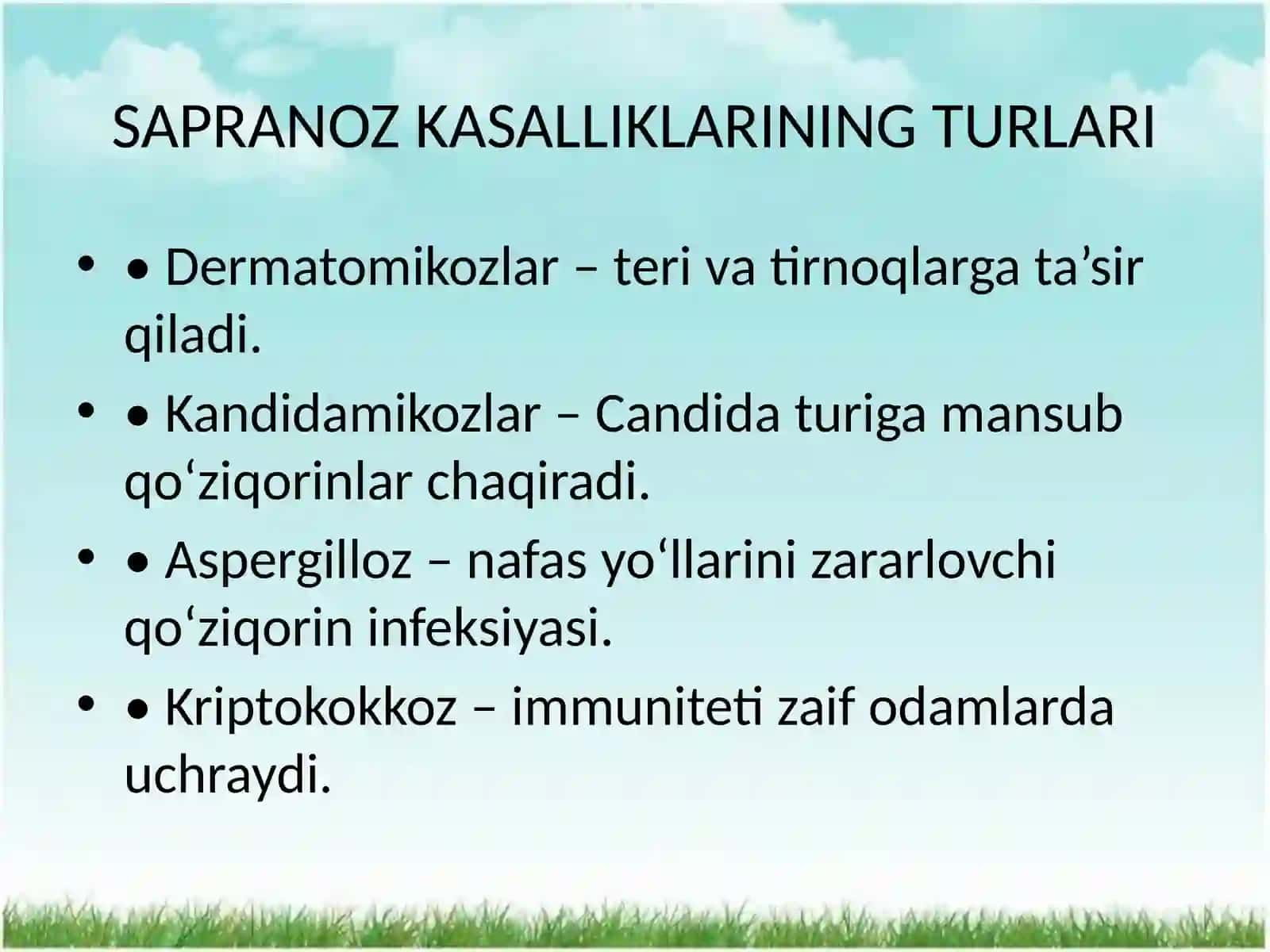 Sapranok kasalliklar haqida umumiy ma'lumot 3