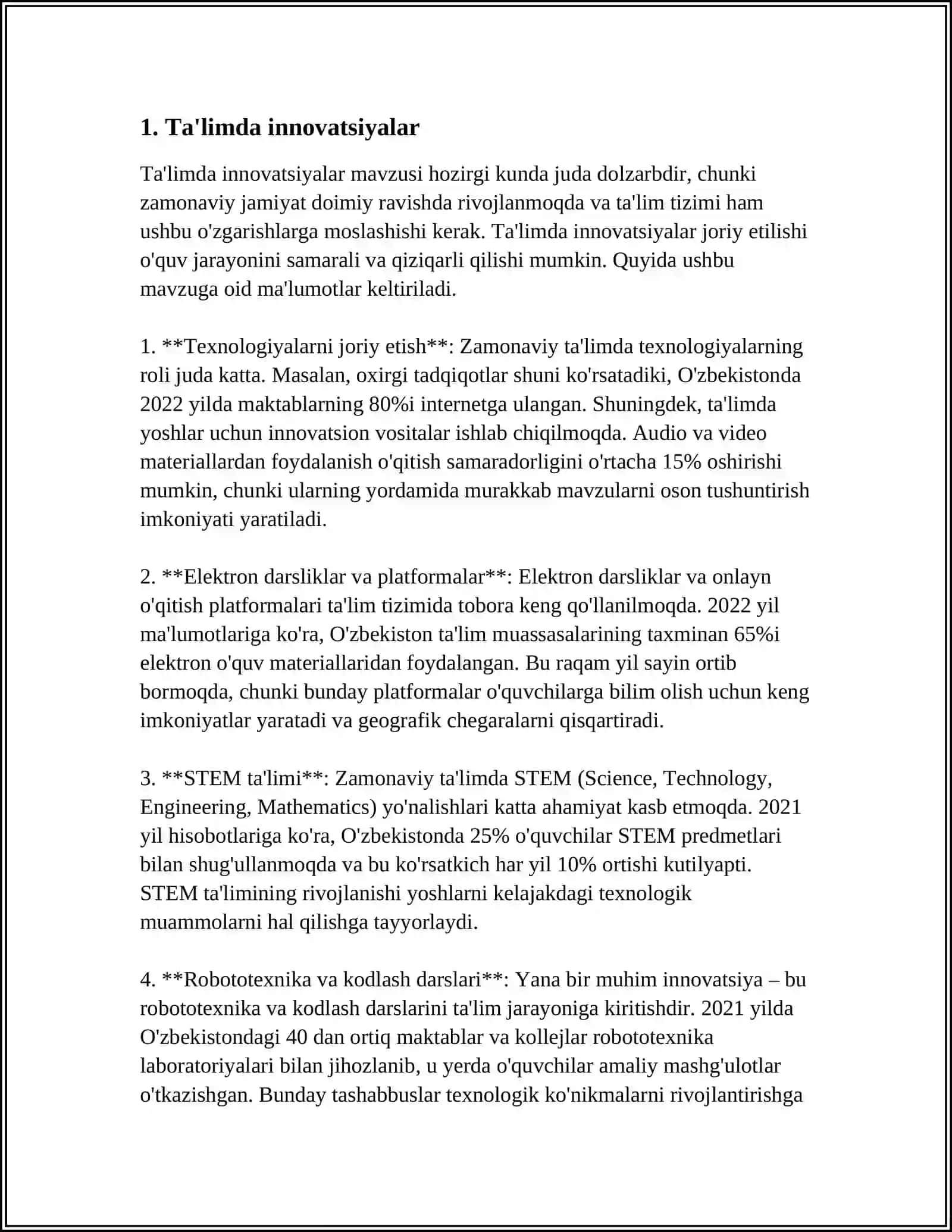 MUSTAQIL ISH Mavzu: TALIMIY FAOLIYATLAR UCHUN KORGAZMALAR TAYYORLASH 3