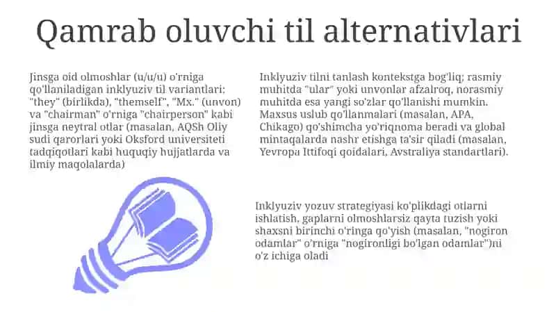 Qamrab oluvchi til alternativlari 3