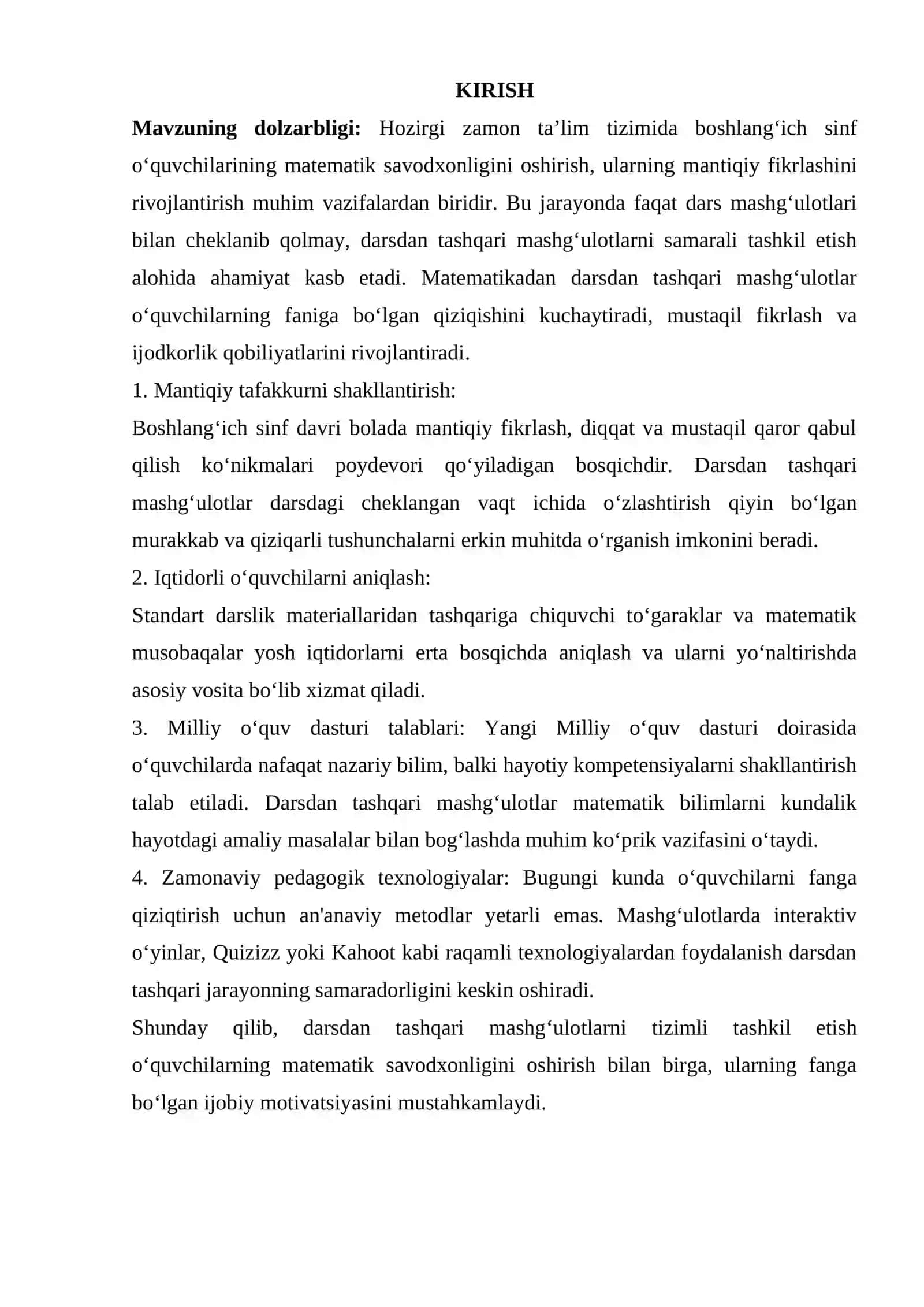 Boshlangich sinfda matematikadan darsdan tashqari mashg‘ulotlarni tashkil qilish 3