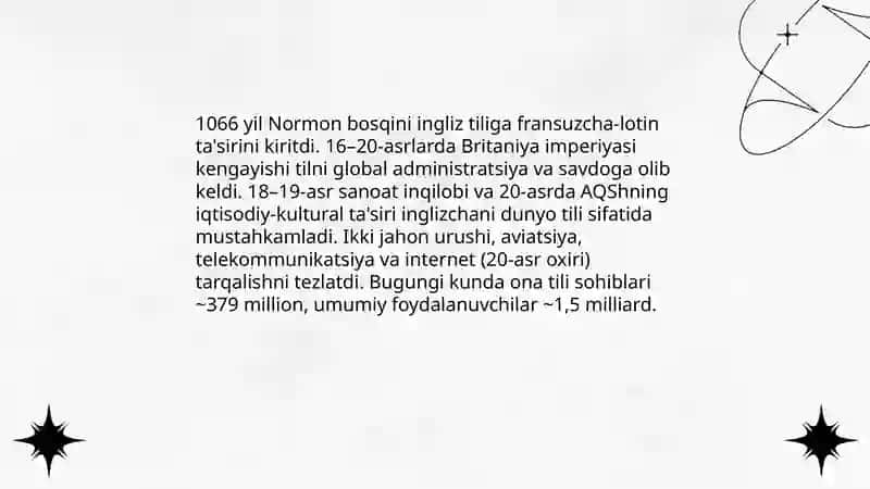 Ingliz tilining xalqaro tilga aylanish tarixi 3