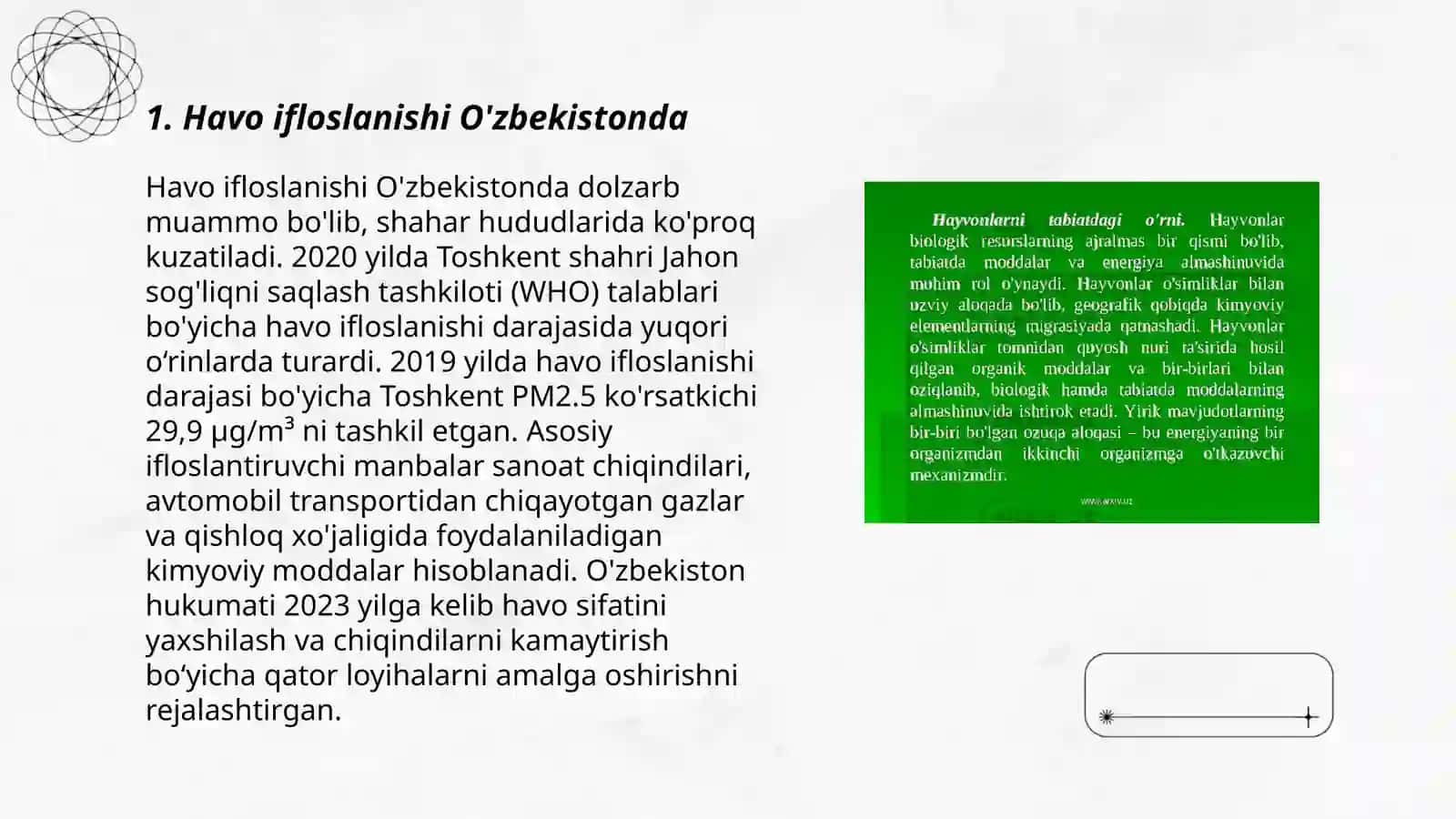 O'zbekistonda ekologik vaziyat va ekologik siyosatning ustivor yo'nalishlari 3